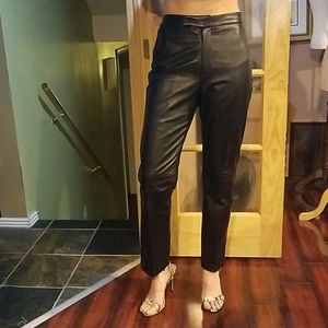 NWOT black genuine leather pants spring trend 2020